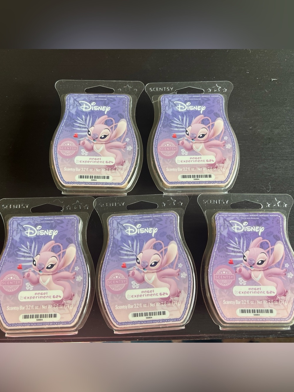 Scentsy Disney Angel Experiment 624 Lot of (5) Wax Bars